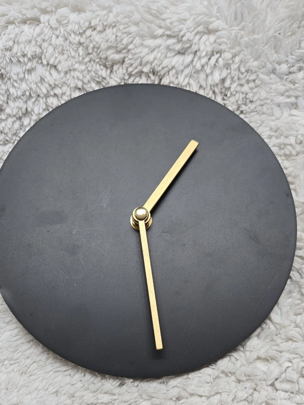 Minimalist Black Wall Clock with Gold Hands - Brand